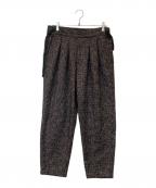 sayatomoサヤトモ）の古着「Karusan Tweed Slacks カルサン ツイード スラックス SYT-18AW-P02」｜ブラウン