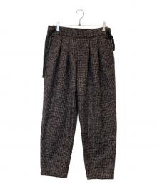 sayatomo（サヤトモ）の古着「Karusan Tweed Slacks カルサン ツイード スラックス SYT-18AW-P02」｜ブラウン