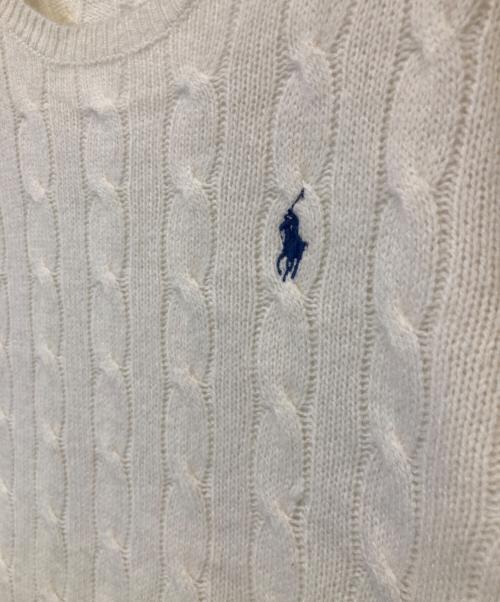 POLO RALPH LAUREN（ポロ・ラルフローレン）POLO RALPH LAUREN (ポロ・ラルフローレン) カシミヤ混ケーブルニット ホワイト サイズ:Mの古着・服飾アイテム