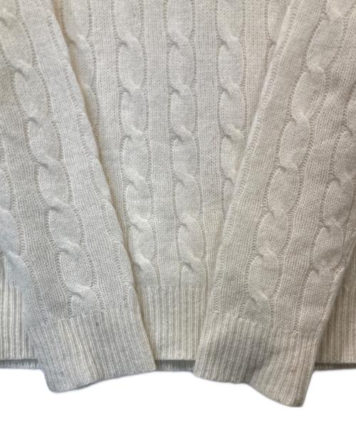 POLO RALPH LAUREN（ポロ・ラルフローレン）POLO RALPH LAUREN (ポロ・ラルフローレン) カシミヤ混ケーブルニット ホワイト サイズ:Mの古着・服飾アイテム