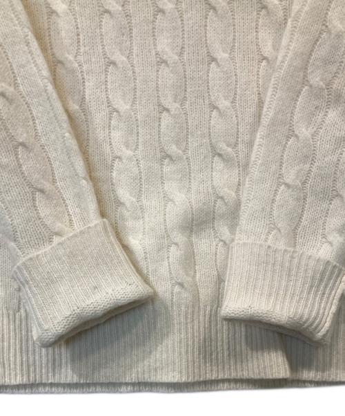 POLO RALPH LAUREN（ポロ・ラルフローレン）POLO RALPH LAUREN (ポロ・ラルフローレン) カシミヤ混ケーブルニット ホワイト サイズ:Mの古着・服飾アイテム