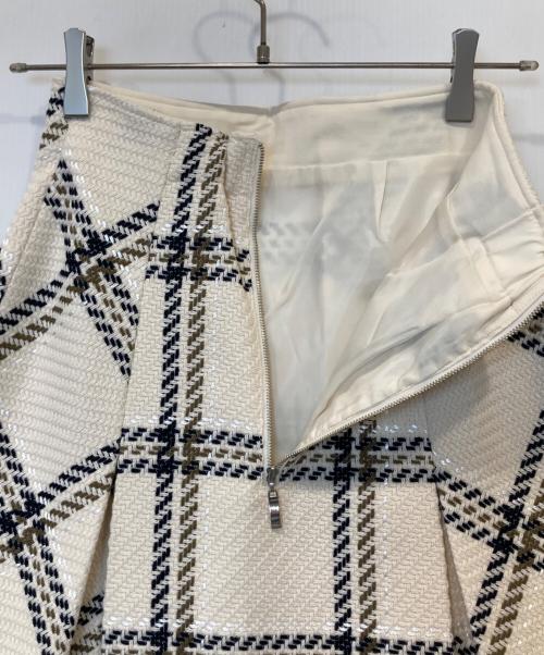 Snidel（スナイデル）Snidel (スナイデル) Susロービングチェックミニスカート SWFS254143 アイボリーの古着・服飾アイテム