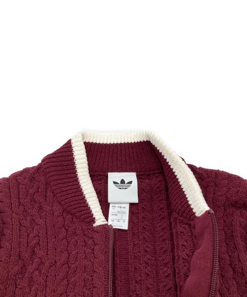adidas（アディダス）adidas (アディダス) レトロ リミックス カーディガン バーガンディー サイズ:Lの古着・服飾アイテム