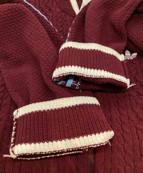 adidas（アディダス）adidas (アディダス) レトロ リミックス カーディガン バーガンディー サイズ:Lの古着・服飾アイテム