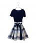 BLUE LABEL CRESTBRIDGE（ブルーレーベルクレストブリッジ）の古着「チェックドッキングワンピース」｜ネイビー