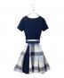 BLUE LABEL CRESTBRIDGE (ブルーレーベルクレストブリッジ) チェックドッキングワンピース ネイビー サイズ:36：4000円