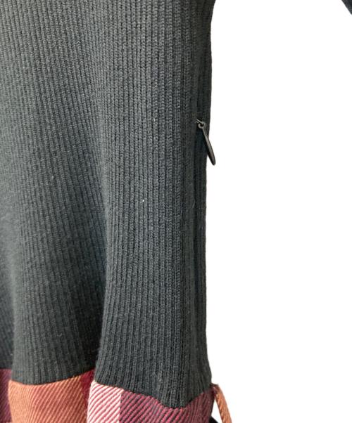 BLUE LABEL CRESTBRIDGE（ブルーレーベルクレストブリッジ）BLUE LABEL CRESTBRIDGE (ブルーレーベルクレストブリッジ) 切替ワンピース ブラック×ブラウン サイズ:36の古着・服飾アイテム
