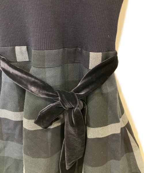 BLUE LABEL CRESTBRIDGE（ブルーレーベルクレストブリッジ）BLUE LABEL CRESTBRIDGE (ブルーレーベルクレストブリッジ) 切替ワンピース ネイビー サイズ:36の古着・服飾アイテム
