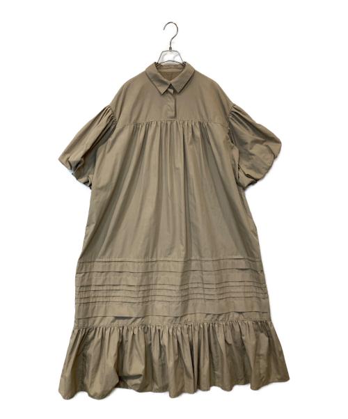 acka（エーシーケーエー）Acka (エーシーケーエー) パフスリーブシャツワンピース Acka259 ベージュ サイズ:1の古着・服飾アイテム