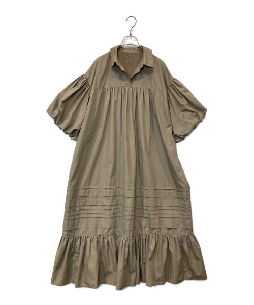 acka（エーシーケーエー）Acka (エーシーケーエー) パフスリーブシャツワンピース Acka259 ベージュ サイズ:1の古着・服飾アイテム
