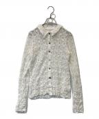 IENAイエナ）の古着「Flowerストレッチレース ポロシャツ　26070900203110」｜ホワイト