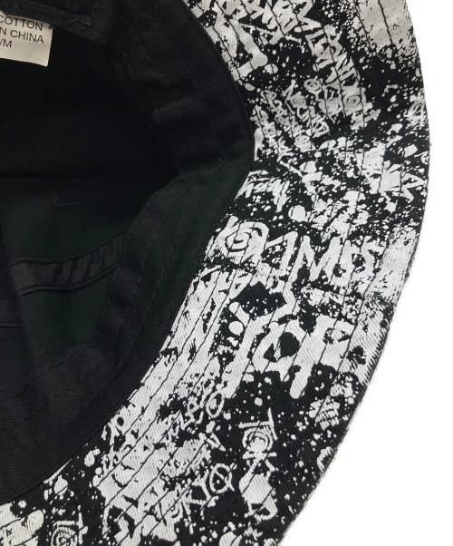 stussy（ステューシー）stussy (ステューシー) グラフィックバケットハット ホワイト×ブラックの古着・服飾アイテム