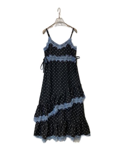 jouetie（ジュエティ）jouetie (ジュエティ) レースドッキングフリルキャミワンピース　0826-20300801 ブラック サイズ:Mの古着・服飾アイテム