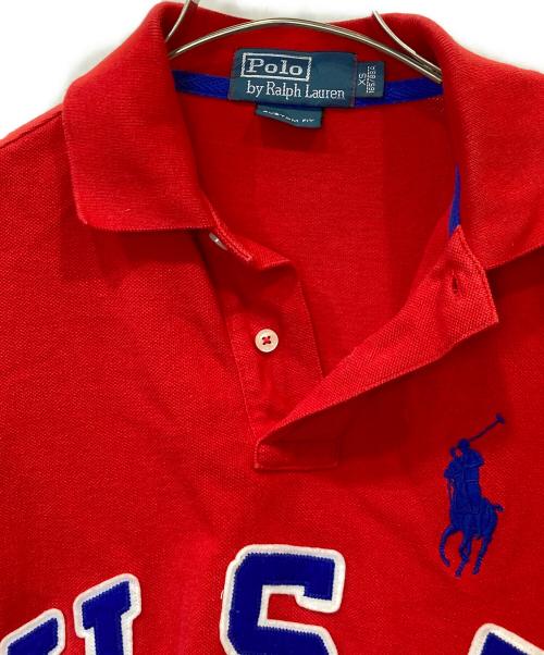POLO RALPH LAUREN（ポロ・ラルフローレン）POLO RALPH LAUREN (ポロ・ラルフローレン) BIGポニーUSAロゴポロシャツ レッド サイズ:XSの古着・服飾アイテム