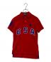POLO RALPH LAUREN（ポロ・ラルフローレン）の古着「BIGポニーUSAロゴポロシャツ」｜レッド