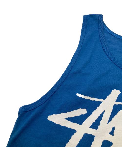 stussy（ステューシー）stussy (ステューシー) ロゴプリントタンクトップ 2161700 ブルー サイズ:Sの古着・服飾アイテム