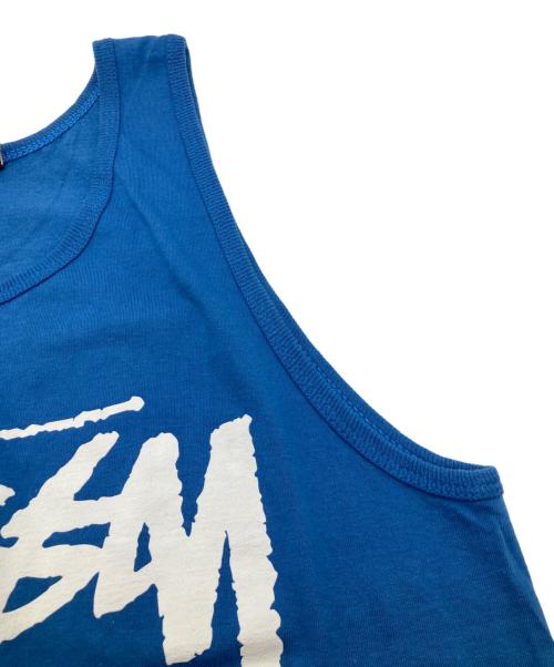 stussy（ステューシー）stussy (ステューシー) ロゴプリントタンクトップ 2161700 ブルー サイズ:Sの古着・服飾アイテム