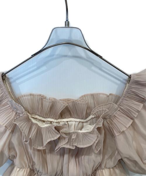 Snidel（スナイデル）Snidel (スナイデル) Sustainableギャザーオフショルブラウス SWFB242037 ベージュ サイズ:FREEの古着・服飾アイテム