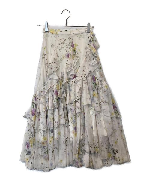 Snidel（スナイデル）Snidel (スナイデル) ラッフルフリルティアードスカート SWFS255034 ホワイトの古着・服飾アイテム