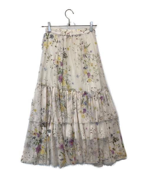 Snidel（スナイデル）Snidel (スナイデル) ラッフルフリルティアードスカート SWFS255034 ホワイトの古着・服飾アイテム