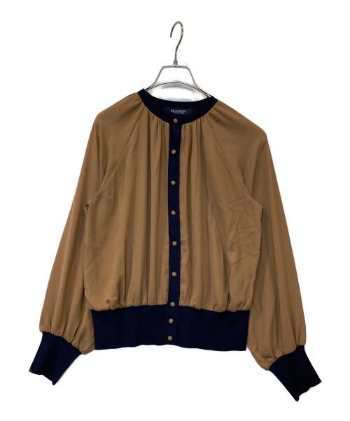 BRAHMIN（ブラーミン）BRAHMIN (ブラーミン) バイカラーカーディガン B90411 ブラウン サイズ:38 未使用品の古着・服飾アイテム