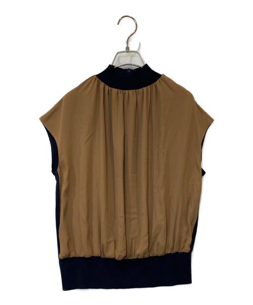 BRAHMIN（ブラーミン）BRAHMIN (ブラーミン) 14G High Neck Blouse B90412 ブラウン サイズ:38 未使用品の古着・服飾アイテム