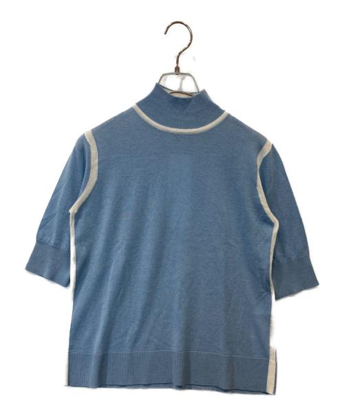 Max Mara Studio（マックスマーラ ストゥディオ）Max Mara Studio (マックスマーラ ストゥディオ) 半袖ニット　16-36-10497 ブルー サイズ:Sの古着・服飾アイテム