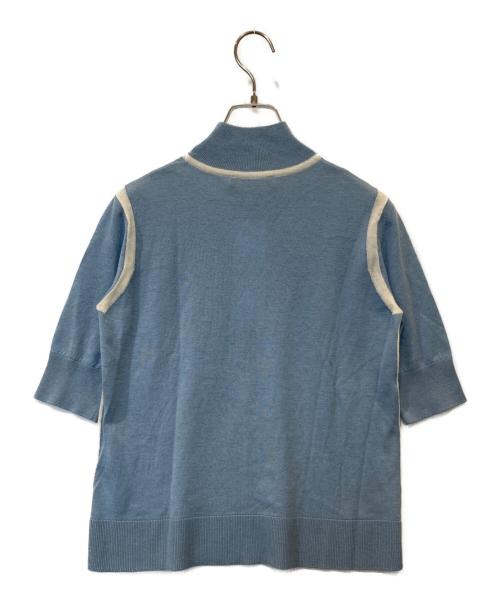 Max Mara Studio（マックスマーラ ストゥディオ）Max Mara Studio (マックスマーラ ストゥディオ) 半袖ニット　16-36-10497 ブルー サイズ:Sの古着・服飾アイテム
