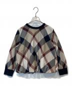 BLUE LABEL CRESTBRIDGEブルーレーベルクレストブリッジ）の古着「長袖ブラウス 55M04-335-42」｜ベージュ