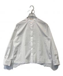 theory luxe（セオリーリュクス）の古着「Luxe Cotton Lila L/バックレースブラウス 03-3308270」｜ホワイト