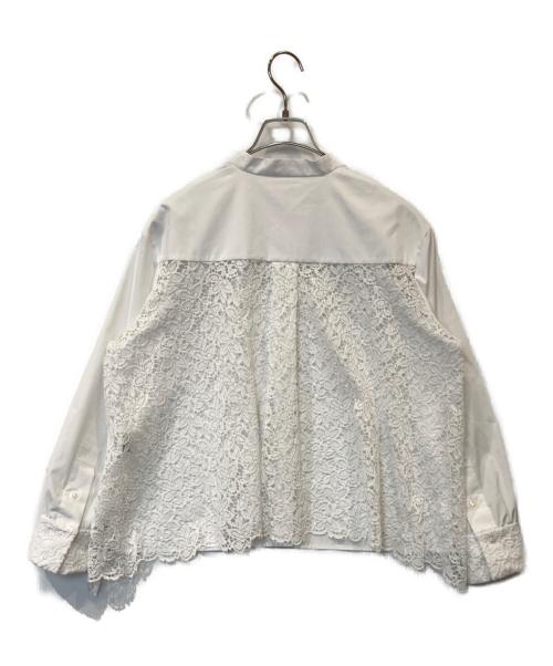 theory luxe（セオリーリュクス）theory luxe (セオリーリュクス) Luxe Cotton Lila L/バックレースブラウス 03-3308270 ホワイト サイズ:38の古着・服飾アイテム