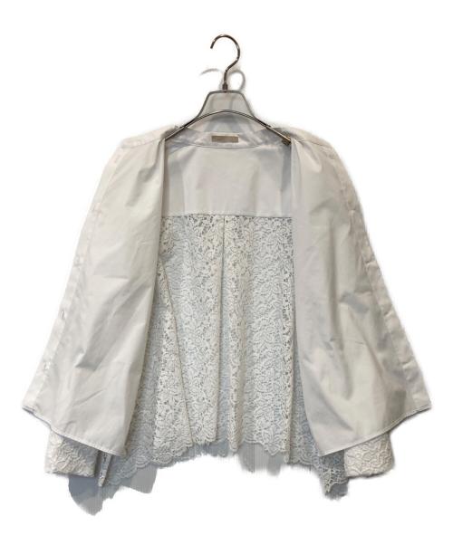 theory luxe（セオリーリュクス）theory luxe (セオリーリュクス) Luxe Cotton Lila L/バックレースブラウス 03-3308270 ホワイト サイズ:38の古着・服飾アイテム