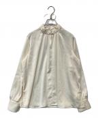 theory luxeセオリーリュクス）の古着「デザインネックブラウス 03-5408235」｜ベージュ