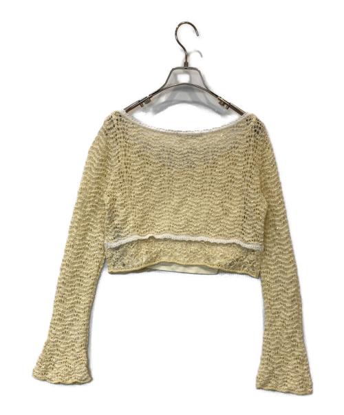 Snidel（スナイデル）Snidel (スナイデル) クロシェニットセットアップ SWNT261156・SWNS261255 イエロー サイズ:FREEの古着・服飾アイテム