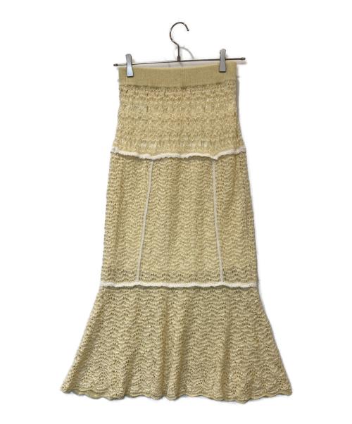 Snidel（スナイデル）Snidel (スナイデル) クロシェニットセットアップ SWNT261156・SWNS261255 イエロー サイズ:FREEの古着・服飾アイテム