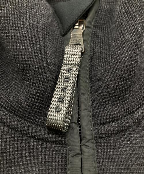 PRADA SPORTS（プラダスポーツ）PRADA SPORTS (プラダスポーツ) 袖ナイロン切替ウールドライバーズニット SMC382 S112 ブラック サイズ:50の古着・服飾アイテム