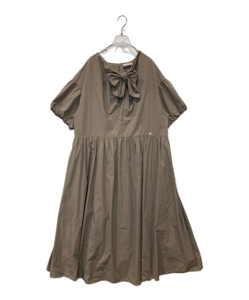 Rose Tiara（ローズティアラ）Rose Tiara (ローズティアラ) リボンワンピース 51012221 ブラウン サイズ:46の古着・服飾アイテム