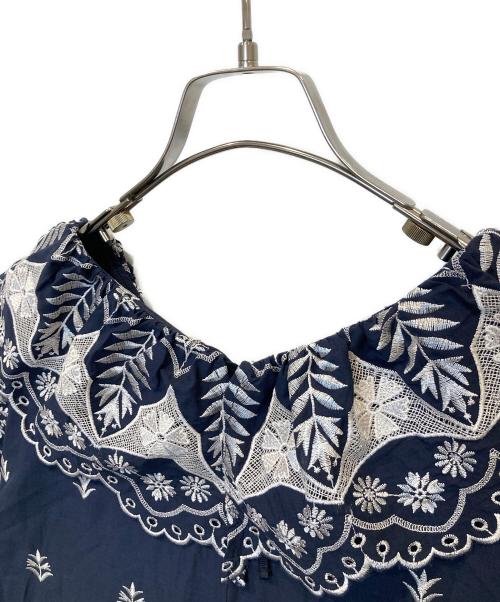 Rose Tiara（ローズティアラ）Rose Tiara (ローズティアラ) 刺繍ワンピース 51013408 ネイビー サイズ:46の古着・服飾アイテム