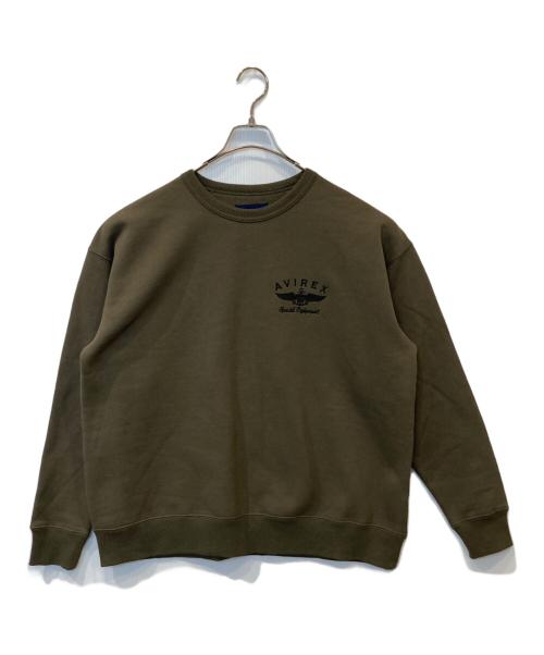 AVIREX（アヴィレックス）AVIREX (アヴィレックス) クルーネックスウェット　6223176 カーキ サイズ:FREEの古着・服飾アイテム