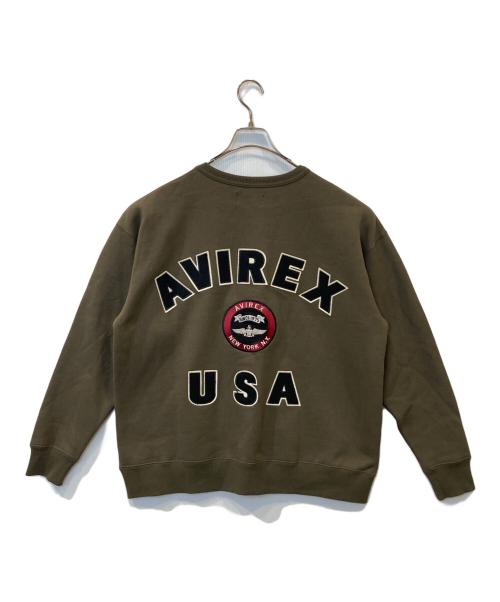 AVIREX（アヴィレックス）AVIREX (アヴィレックス) クルーネックスウェット　6223176 カーキ サイズ:FREEの古着・服飾アイテム