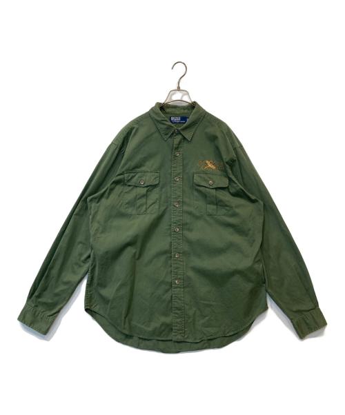 POLO RALPH LAUREN（ポロ・ラルフローレン）POLO RALPH LAUREN (ポロ・ラルフローレン) 刺繍シャツ グリーン サイズ:XLの古着・服飾アイテム