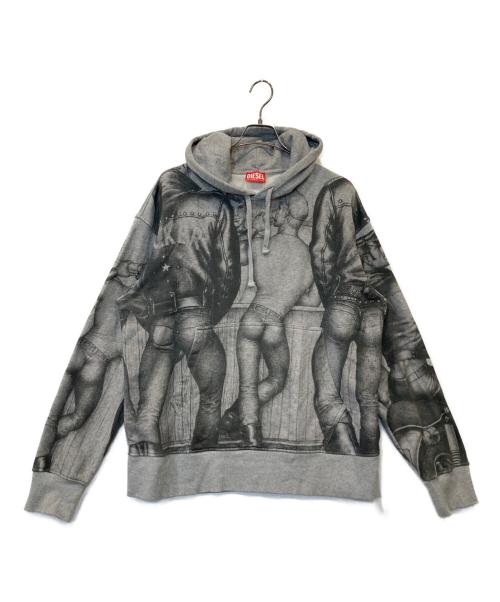 DIESEL（ディーゼル）DIESEL (ディーゼル) PR-S-MACS-HOOD パーカー P01110 グレー サイズ:Lの古着・服飾アイテム