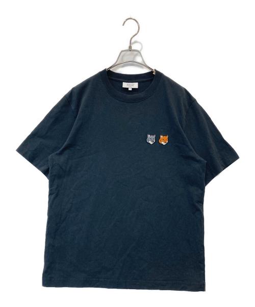 maison kitsune（メゾンキツネ）MAISON KITSUNE (メゾンキツネ) DOUBLEBOLD FOX HEAD COMFORT TEE-SHIRT　OM011CFKJ0118 ブラック サイズ:XSの古着・服飾アイテム