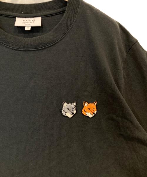 maison kitsune（メゾンキツネ）MAISON KITSUNE (メゾンキツネ) DOUBLEBOLD FOX HEAD COMFORT TEE-SHIRT　OM011CFKJ0118 ブラック サイズ:XSの古着・服飾アイテム