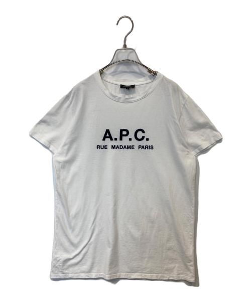 A.P.C.（アーペーセー）A.P.C. (アーペーセー) ロゴ刺繍クルーネックTシャツ　25082-1-93306 ホワイト サイズ:Lの古着・服飾アイテム