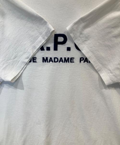 A.P.C.（アーペーセー）A.P.C. (アーペーセー) ロゴ刺繍クルーネックTシャツ　25082-1-93306 ホワイト サイズ:Lの古着・服飾アイテム