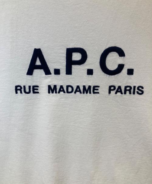 A.P.C.（アーペーセー）A.P.C. (アーペーセー) ロゴ刺繍クルーネックTシャツ　25082-1-93306 ホワイト サイズ:Lの古着・服飾アイテム