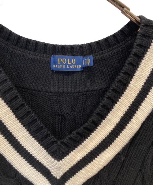 POLO RALPH LAUREN（ポロ・ラルフローレン）POLO RALPH LAUREN (ポロ・ラルフローレン) チルデンセーター ネイビー サイズ:XSの古着・服飾アイテム