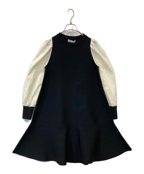 CELFORD（セルフォード）CELFORD (セルフォード) バックリボンミニワンピース　CWN0221777 アイボリー×ブラック サイズ:36の古着・服飾アイテム