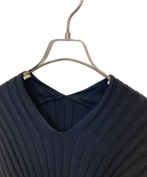 IIROT（イロット）IIROT (イロット) Wide Rib Top ワイド リブ トップ 028-024-KT94 ネイビー サイズ:FREEの古着・服飾アイテム